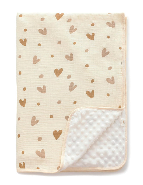 Baby Blanket for Unisex Boys Girls Nursery Minky Blankets with Muslin Cotton Front Dotted Fleece Backing Double Layer Bed Throws Pattern Love...