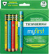 Ticonderoga My First Short Triangular Wood-Cased Pencils, 2 HB Soft, With Erasers, Primary Colors, 12 Count...
