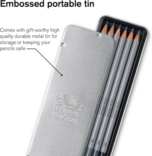 Winsor & Newton Studio Collection Artist Pencils, Graphite Pencils, Set of 6...