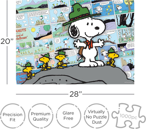 AQUARIUS Peanuts Snoopy Beagle Scouts - Comic 1000 Piece Jigsaw Puzzle(1000 Piece Jigsaw Puzzle) - Glare Free - Precision Fit - Officially License...
