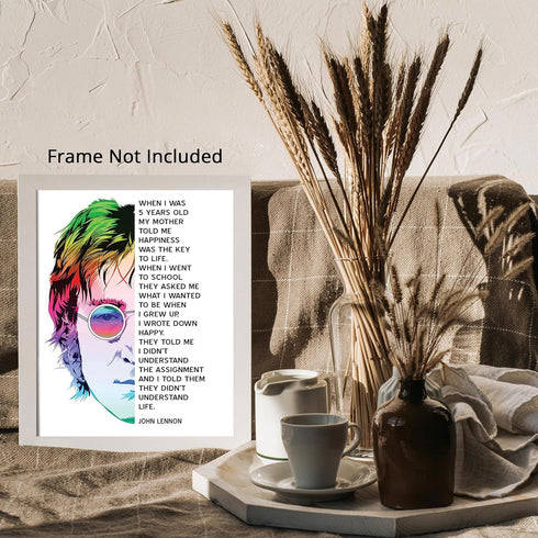 Posterizer 1 pcs-John Lennon life quotes-retro typography-Musical Art Collection-Quotes and Poems-Gift for Men Women Entrepreneur Teens-Decor for ...