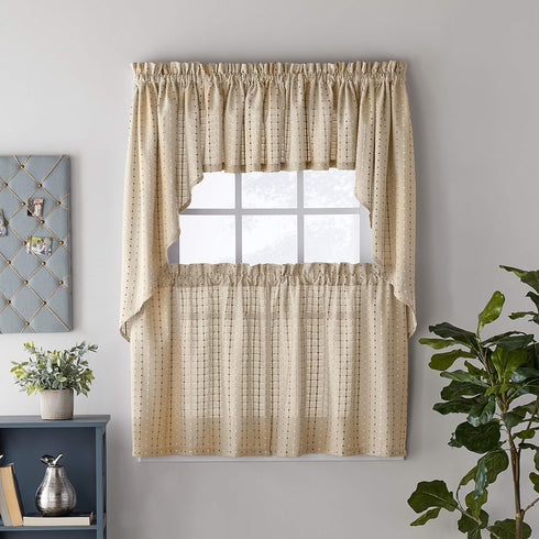 SKL Home Hopscotch Valance, 58 in x 13 in, Neutral...