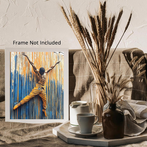 Posterizer-color paint splashes-dancer on mural street graffiti -1-Retro Art-Abstract & Modern Art-Gift for Street Art, Mural Fans- unframed wall ...