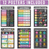Hadley Designs 12 Chalkboard Parts of Speech Posters for Elementary Posters for Language Arts - Grammar Posters for Classroom Elementary Classroom...