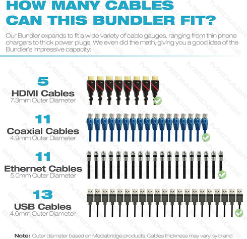 Mediabridge™ EZ Cable Bundler (6 Feet) - 1" Width - Flexible & Expandable Cable Management Sleeve (Part# CM1-25-06B)...