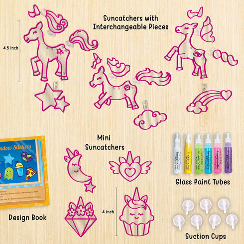 Imagimake Window Art Unicorn Toy Painting Kit | Suncatcher Art Supplies | Unicorn Gifts for Girls Age 6-8 | Kids Crafts for Girls Ages 8-12 | Toys...