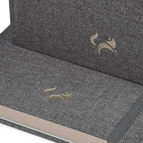 JUMPING FOX DESIGN Linen Fabric Premium A5 Hardcover Lined Notebook Journal, Medium 5.6 x 8.4 inches, 100gsm Quality Paper, Numbered Pages, Inner ...