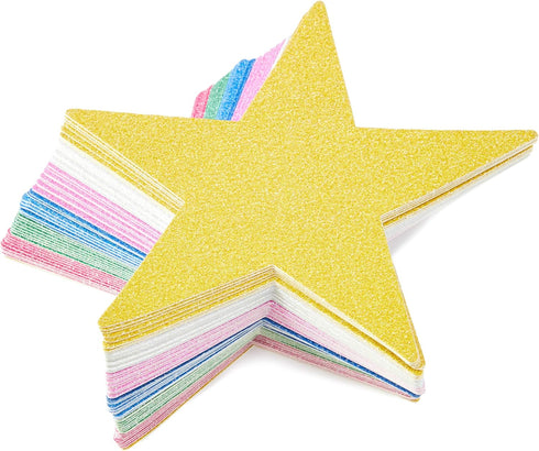 Bright Creations Glitter Star Cutouts for Bulletin Board, Crafts, Classrooms (6 Colors, 60 Pack)...