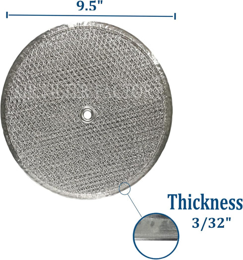 2-Pack Air Filter Factory 9-1/2 Inches Round x 3/32 With Center Hole Range Hood 12-Layer Aluminum Grease Filters