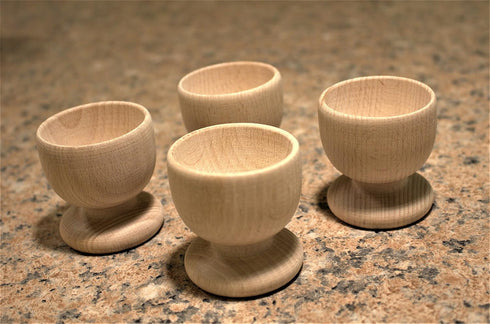 efo Wooden Egg Cups - Boiled Egg Holder - Easter Decor - Arts and Crafts DIY Unfinished Wood - Easter Gift - Egg Cup Set of 4...