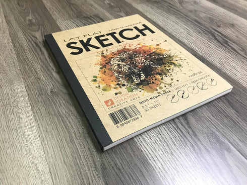LAY FLAT SKETCHBOOK by Design Ideation. Removable sheet, journal style sketchbook. Hand made in The USA. (8.5" x 11")...
