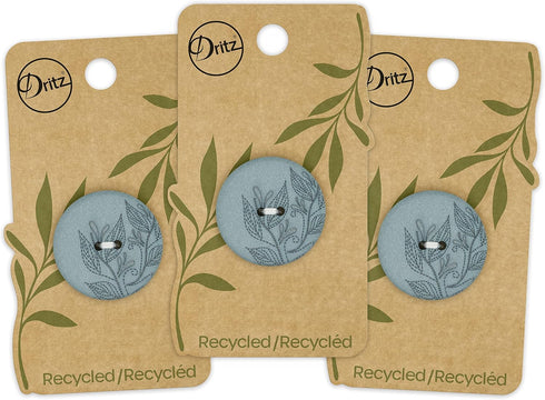 Dritz Round Floral, 28mm, Dark Turquoise, 3 Recycled Hemp Buttons, 28 mm, 3 Count...