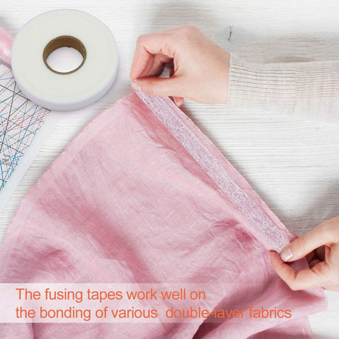 Boao Iron-on Hemming Tape Fabric Fusing Tape Fusible Bonding Web Adhesive for Bonding Clothes Jeans Pants Collars, 100 Yards(5/8 Inches)...