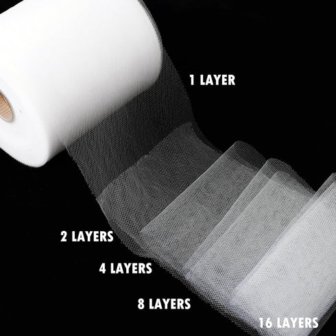 Craft and Party, Tulle Fabric Roll 6" by 200 Yards (600 ft) White Fabric Tulle Spool for DIY Tutu Bow, Wedding and Decoration. Value Pack. (White)...