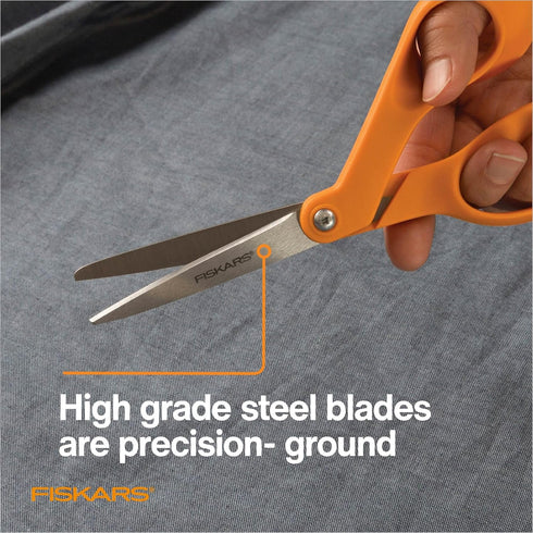 Fiskars® Petite Original Orange-Handled Scissors - Crafting and Sewing Stainless Steel Scissors for Smaller Hands - Ergonomic Handle - Paper and F...