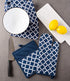 DII Lattice Basics Collection Kitchen Essentials, Oven Mitt & Potholder Set, Nautical Blue, 2, Piece...