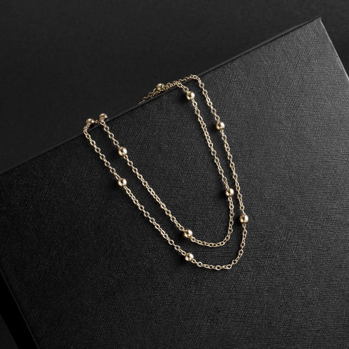 Tasiso 14K Gold Plated Layered Beaded Chain Ankle Bracelets for Women Dainty Summer Barefoot Beach Anklets Minimalist Foot Jewelry Gifts 8.5"...