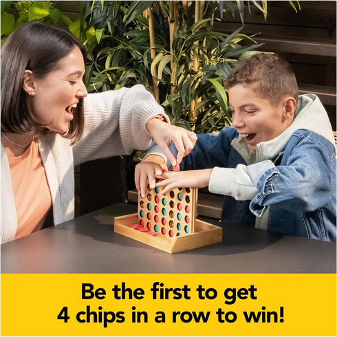 Four in a Row Family Board Game with Bamboo and Recycled Plastic Earth Day Eco-Friendly Products, for Adults and Kids Ages 8 and Up...
