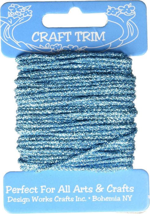 Design Works Crafts Trim 10yd Glitter Light Blue Yarn Card...