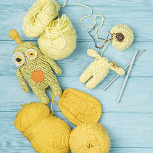 Cotton 60% Cotton 40% Acrylic Yarn, Soft, Fine/Sport (2) for Crochet and Knitting 1.76 Oz (50g) / 180 Yds (165m) (10317 - Yellow)......
