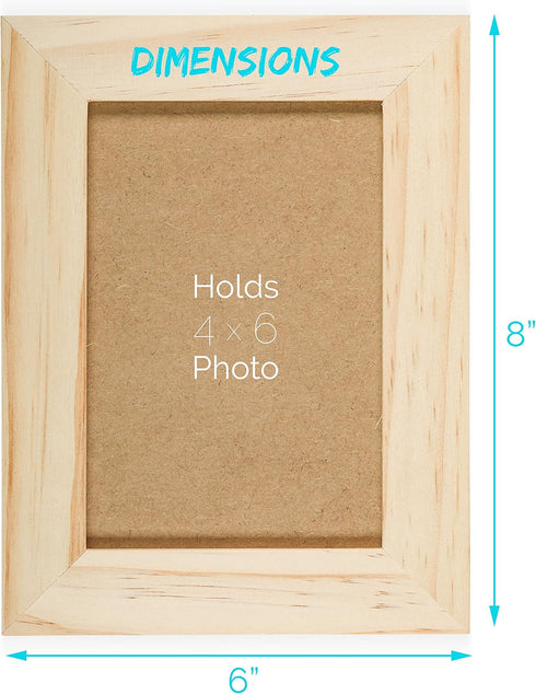 DIY Picture Frames, 4x6 Craft Frames Set, Unfinished Solid Pine Wood DIY Photo Frames, For Arts and Crafts DIY Painting Projects, Set of 3 (6x8 Fr...