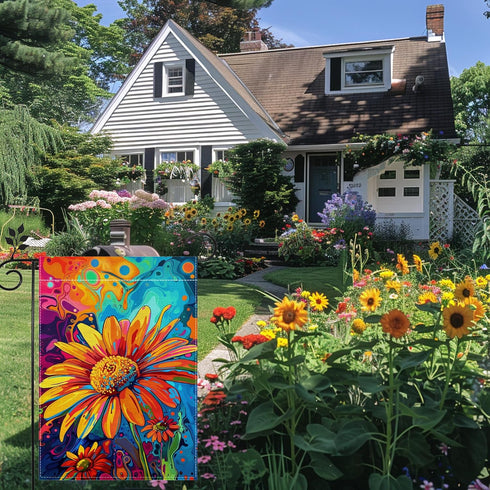 Fall Sunflower Garden Flag, Welcome Summer Garden Flag, 12x18 Inch Double Sided Burlap, Thanksgiving Yard Lawn Flag, Outdoor Patio House Decor...