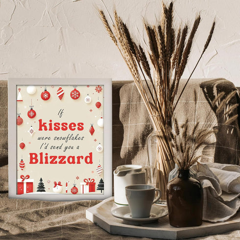 Posterizer 1 pcs-If kisses were snowflakes i'd send you a blizzard-Romantic Art-Holiday Poster Collection-Gifts for Women-Living Room Bedroom Deco...