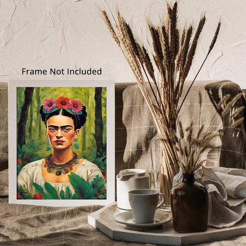 Posterizer 1 pcs- Frida Kahlo inspied art-stroll in the nature-Famous Figures Art Collection-Floral Botanical Art- Living Room Bedroom Decor- unfr...