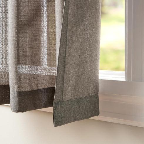 Exclusive Home Loha Linen Grommet Top Curtain Panel Pair, 54"x84", Black Pearl...