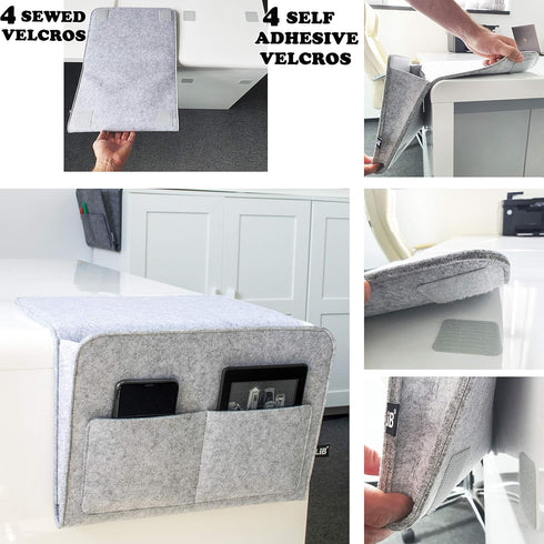 Lib Bedside Caddy, Original Design | Large Size 9.5" x 13.5" | Laptop Holder | 100% Handmade | College Room, Kids Bunk Bed, Hospital Bed | Night H...