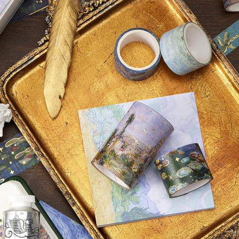 YUBX Landscape Washi Tape Set in Oil Painting Style 24 Rolls Scenery Drawing Masking Graphic Decorative Tapes for Arts, DIY Crafts, Journals, Plan...