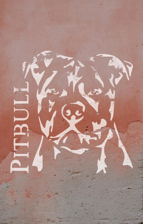 Reusable Dog Pitbull Stencil 5.5" x 5.5" - Custom Animal Design for Pet-Themed Crafts...