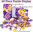 LELEMON Princess Puzzles in a Metal Box 60 Piece Long Hairs Princess Jigsaw Puzzle for Kids Ages 4-8 Children Learning Educational Puzzles Toys...