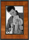 Malden International Designs Burl Wood Walnut Wooden Picture Frame with Black Border, 4x6, Walnut...
