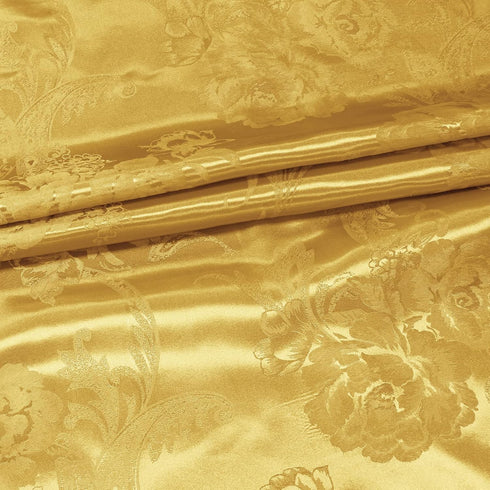 Satin Jacquard Fabric, 49" Wide Peony Pattern Shiny Silky Brocade Fabric for Dress, Shirts, tablecloth, table Runner, Wedding Decor, DIY Crafts, 1...