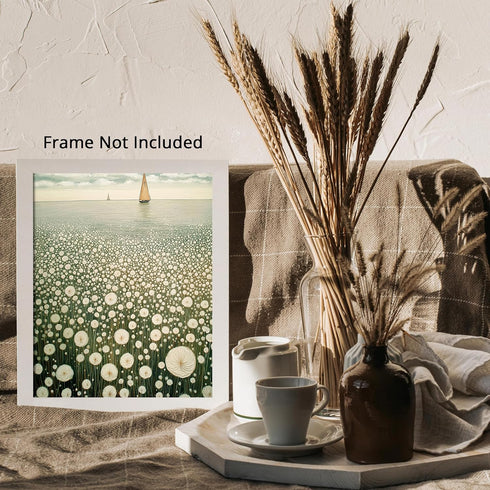 Posterizer 1 pcs-open landscape by a field of delicate white blossoms 3-Collectibles & Fine Art-Landscape & Nature Art- Gift for Men Women Entrepr...