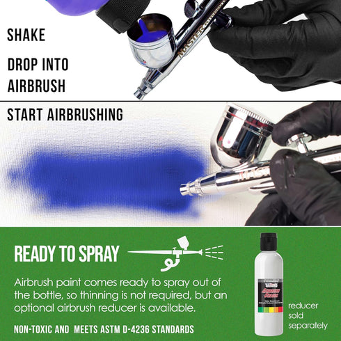 U.S. Art Supply Ready to Spray Green Pearl Pearlized Special Effects Acrylic Airbrush Paint - 8oz Bottle, Professional Grade Non-Toxic Water-Based...