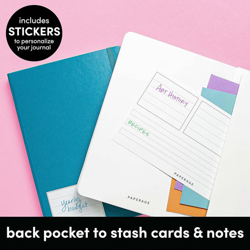 PAPERAGE Lined Journal Notebook, (Turquoise), 160 Pages, Medium 5.7 inches x 8 inches - 100 GSM Thick Paper, Hardcover...