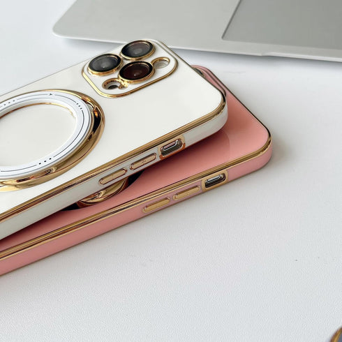 Omorro Compatible with iPhone 15 Pro Max Case with Invisible Ring Holder Kickstand, Compatible with Magsafe, Military Grade Slim Phone Cover Plati...