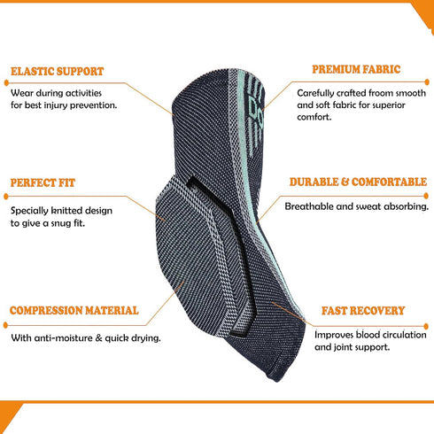 Doc Miller - Compression Elbow Brace: Support for Tendonitis, Bursitis, Tennis, Arthritis, Workouts - Elbow Sleeves for Men & Women, Joint Pain, E...