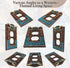 BestGiftEver American Western Home Decor Outlet Cover - Faux Horns and Tooled Leather-inspired Double Outlet Plate Cover- Southwestern Native Indi...