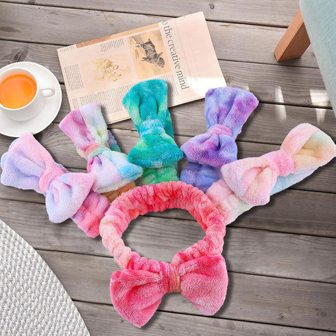 WSYUB Skincare Headband, Spa Headband, Makeup Headband, Headband for Washing Face, Gift for Teen Girls, 6pcs, Tie Dye Color Microfiber Headband, E...