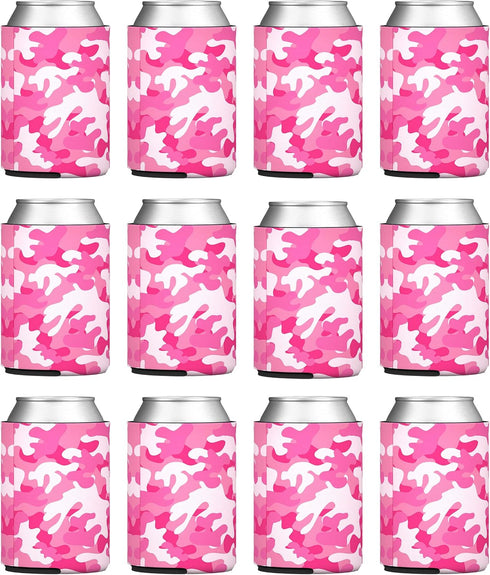 TahoeBay 12 Blank Beer Can Coolers, Plain Bulk Collapsible Soda Cover Coolies, DIY Personalized Sublimation Sleeves for Weddings, Bachelorette Par...