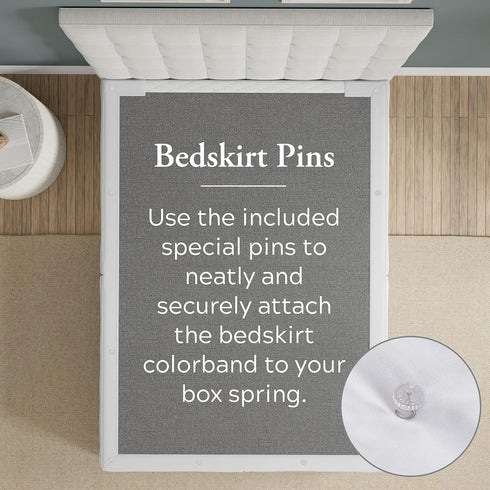 Bed Maker’s Never Lift Your Mattress Bed Skirt, Designed for Box Spring Beds, Split Corners, 14 Inch Drop Length, Full, Silver...