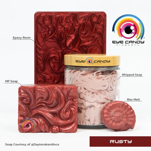 Eye Candy Pigments Premium Red Mica Powder - Rusty (25gr) - for Epoxy, Resin, Soap, Paint, Woodworking, Acrylic Pouring, Bath Bombs, Fishing Lures...
