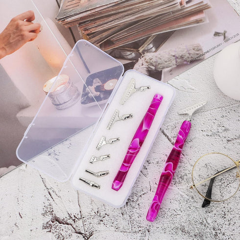 Heyseri 16 Pieces Diamond Painting Pen Accessories, 45° Ergonomic 6 Pieces Replacement Stainless Steel Pen Tips, 5D Resin Diamond Art Tools with G...