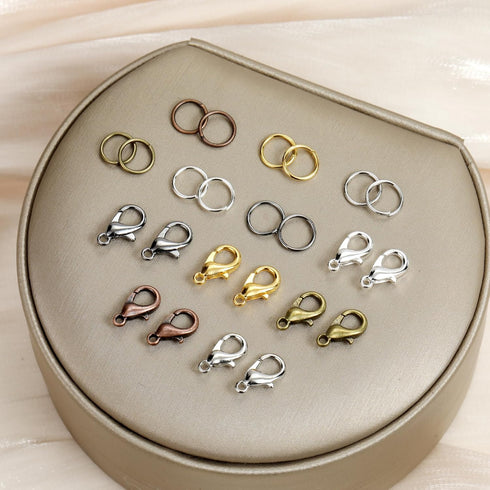 Lobster Claw Clasps and Open Jump Rings Set, 6 Colors Lobster Clasps for Jewelry Making, Keychains and Bracelet...