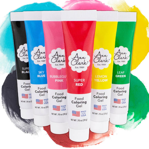 Ann Clark Gel Food Coloring Made in USA .7 oz, 6 Colors...