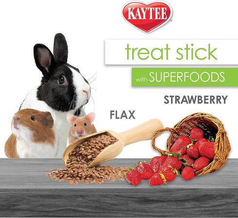 Kaytee Small Animal Treat Stick with Superfoods, Strawberry & Flax Seed, 5.5 oz...