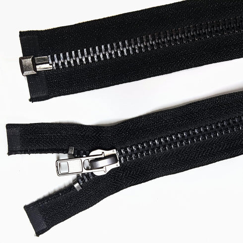 Leekayer #10 24 Inch Metal Zipper Black Nickel 60cm Separating Zipper for Sewing Crafts Jacket Coat Bags Dress Vest Luggage DIY Handmade Replaceme...